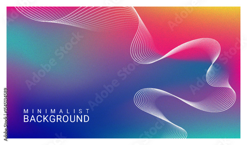 Grainy abstract gradient background with wavy lines