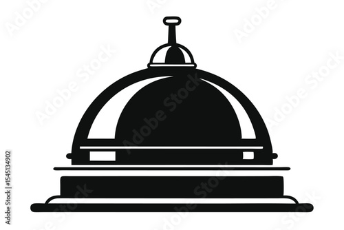 Striking Silhouette Black Dome Structure with Classic Design Elements, Bold and Minimalist