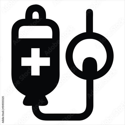 Medical first aid kit symbol with a red cross icon for emergency health care