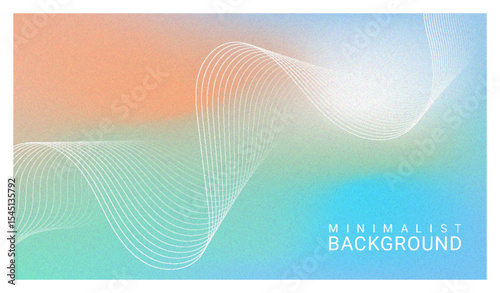 Grainy abstract gradient background with wavy lines