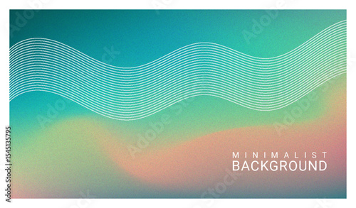 Grainy abstract gradient background with wavy lines