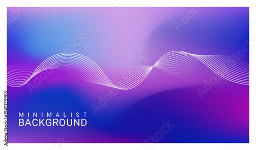 Grainy abstract gradient background with wavy lines