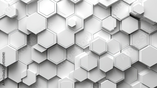 White Hexagonal Geometric Pattern Background