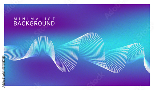 Grainy abstract gradient background with wavy lines