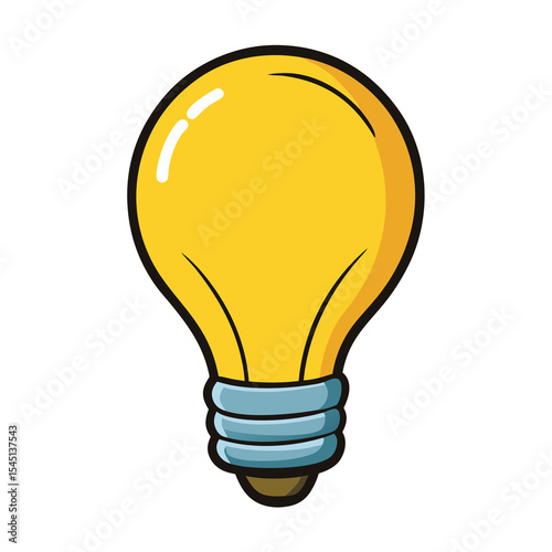 Artistic image of a light bulb for ideas, energy and creativity themes. Isolated white background