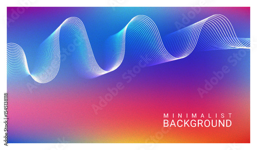 Grainy abstract gradient background with wavy lines