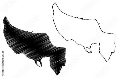 Sumqayit City (Republic of Azerbaijan) map vector illustration, scribble sketch City of Sumgait or Sumgayit map