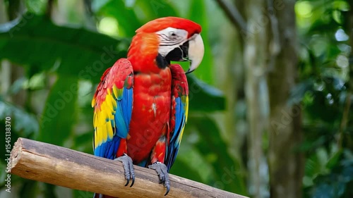 Wallpaper Mural Colorful macaw perched on a branch Torontodigital.ca