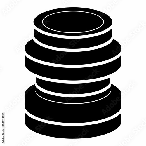 stack of coins isolated