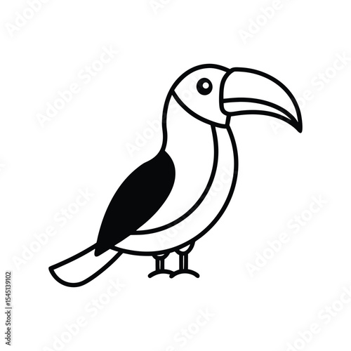 toucan on a vector illustration art icon white background