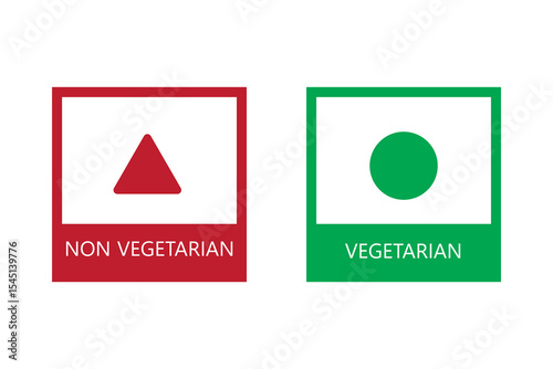Veg Non-Veg Icons. colorful veg and non-veg symbol.