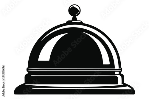 Graphic of a Sleek Black Service Bell with Clean, Modern Lines and Minimalist Design