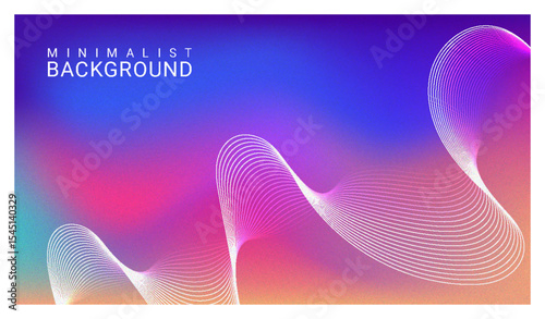 Grainy abstract gradient background with wavy lines