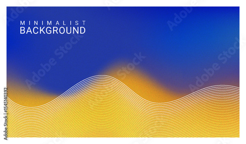 Grainy abstract gradient background with wavy lines