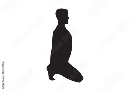 Slim sportive young woman & man doing yoga & fitness exercises. Healthy lifestyle. Exercise and fitness icons. Gym and Workout Set. Person Yoga exercises poses. Lunges, Pushups, Squats, Dumbbell rows,