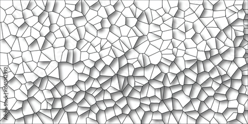 Abstract geometric cellular structure pattern in black and white with shading offering a versatile and modern design element for various applications