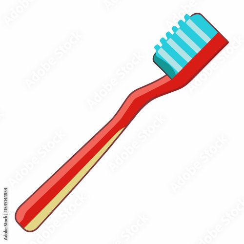 Flat Toothbrush Vector Illustration