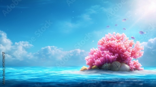 A coral landscape on a landlocked ocean