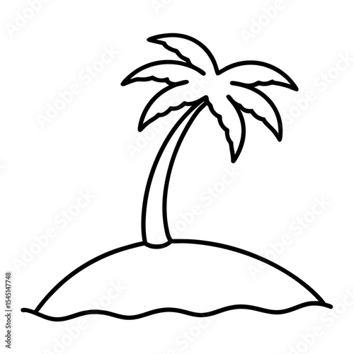 vector illustration of a tropical island