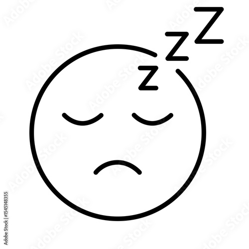  Sleeping face emoji line art