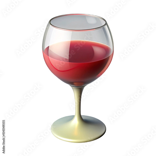Glass of red wine isolated on transparent background