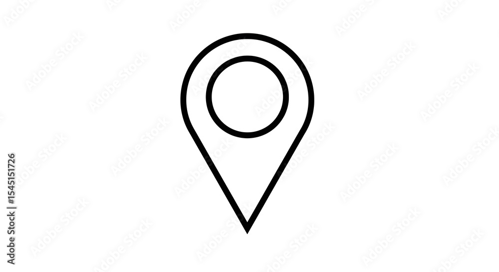 Simple Line Art Location Pointer: Minimalist GPS Icon Simple Line Art Location Pointer: Minimalist GPS Icon