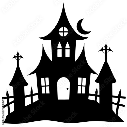 halloween castle vector illustration