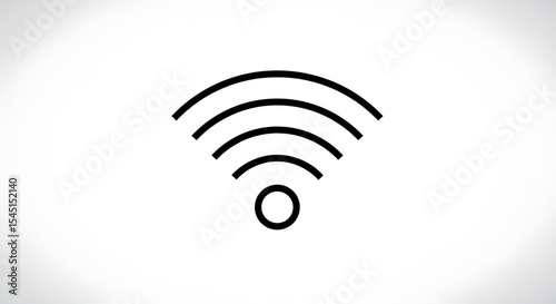 Simple Wifi Signal: Minimalist Black Line Art Icon