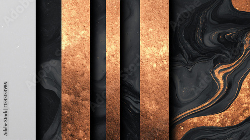 Black and copper marble textured background