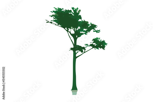 Vibrant Green Potted Tree Icons Vector Set for Nature Decor and Landscape Design Projects