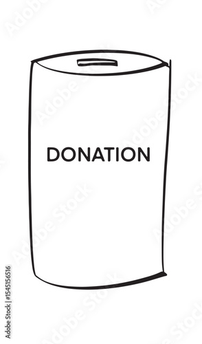 Donation can grocery volunteer community drawing black color object Donation can food box support charitable donation box organization helping humanitarian poverty sharing Donation can product charity