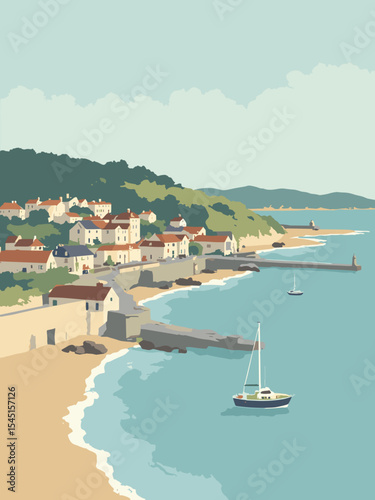 Torquay, United Kingdom - Babbacombe Model Village, Torre Abbey, Torquay Harbour in abbey cream, model pastel, harbor blue, and beach tan