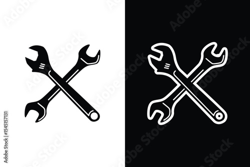 Crossed Wrenches Vector Illustration