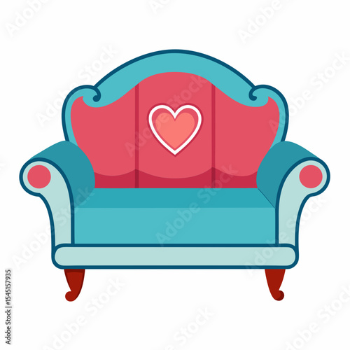 red sofa isolated on white