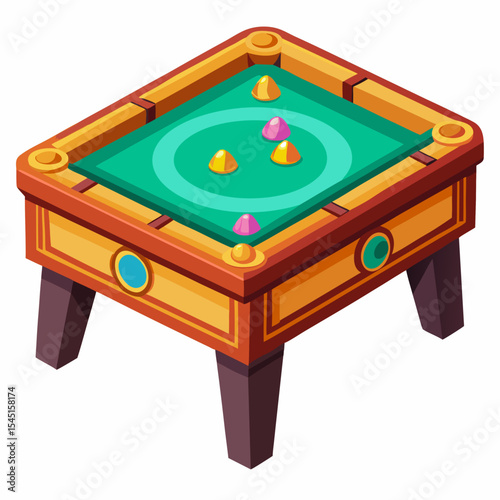billiard table with balls