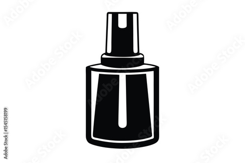Black Graphic Icon of Square Perfume Spray Bottle Silhouette Style Art