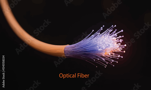 Close-up of a Fiber Optic Cable Showing Data Transmission