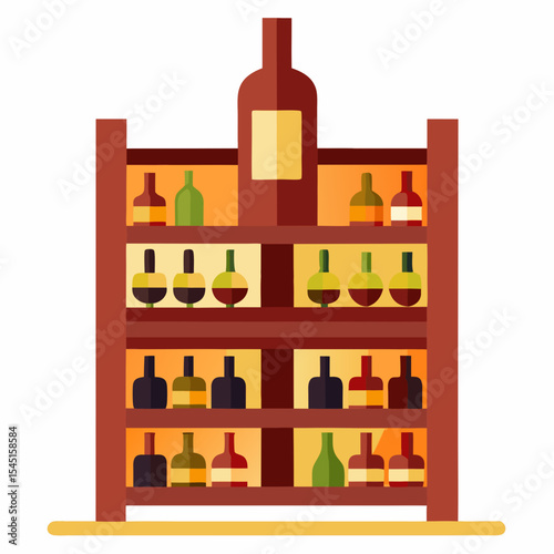 illustration of a wooden shelf