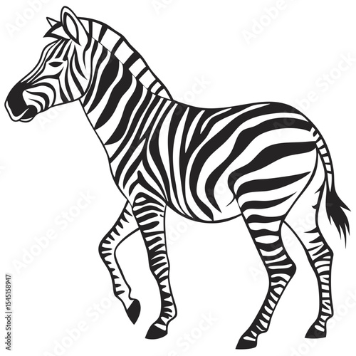 Zebra Silhouette – Black Vector Isolated Wildlife Illustration