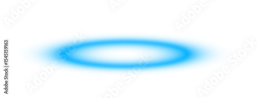 Blue glowing ellipse ring vector design, soft blurred light effect on transparent background, abstract highlight for tech, sci-fi, or UI design