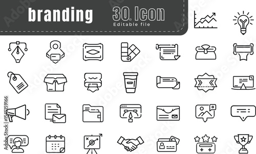 Creative Branding Icons Set, Modern Line Icons for Marketing, Identity and Design