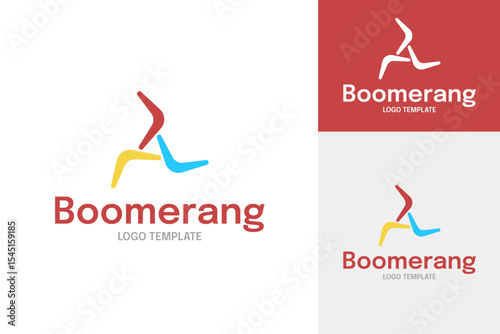 Boomerang logo design template vector illustration