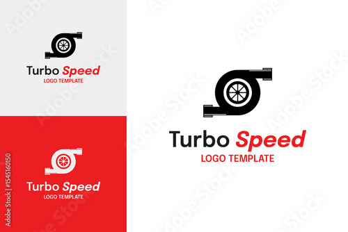 Automotive turbo speed logo design template vector illustration