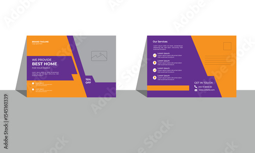 Business postcard design template