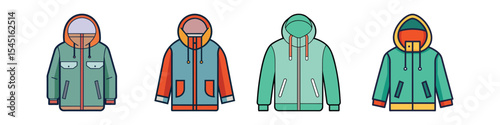 Anorak Flat Illustration in Simple Minimalist Style