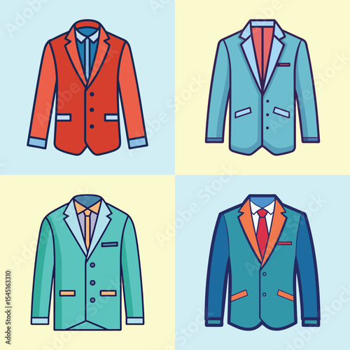 Blazer Flat Illustration in Simple Minimalist Flat Style