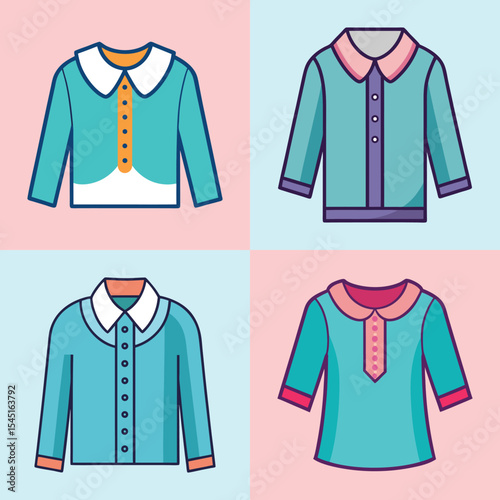 Blouse Flat Illustration in Simple Minimalist Flat Style