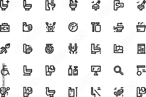 Plumbing Repair & Maintenance Vector Icon Set for Websites and Apps