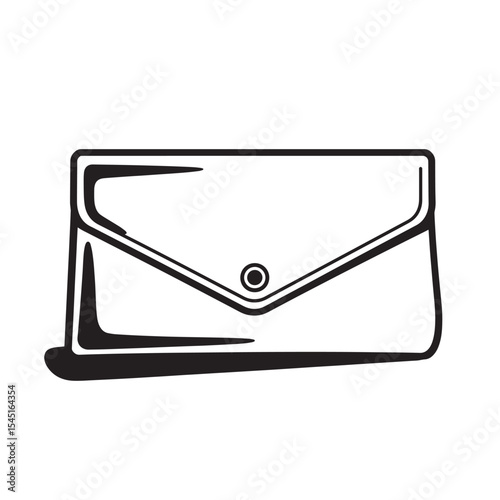 Elegant vintage art silhouette of a clutch handbag for fashion and accessory designs