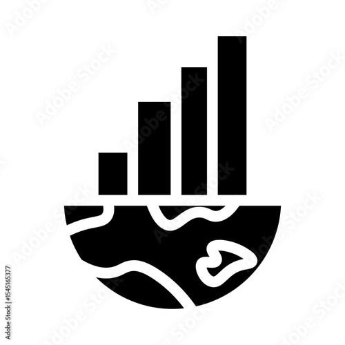 global economy glyph icon